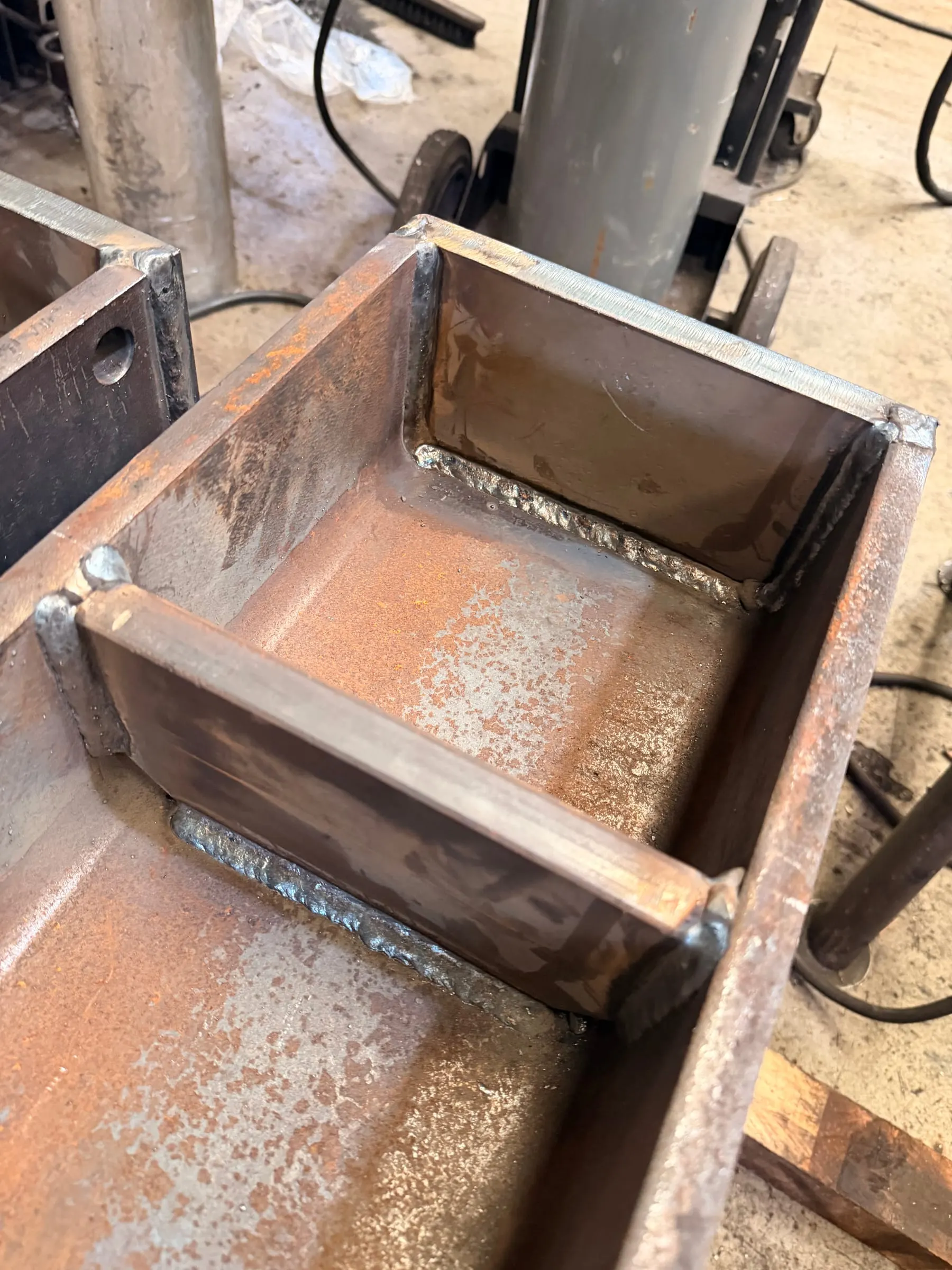 Stiffener plates welded into a section
