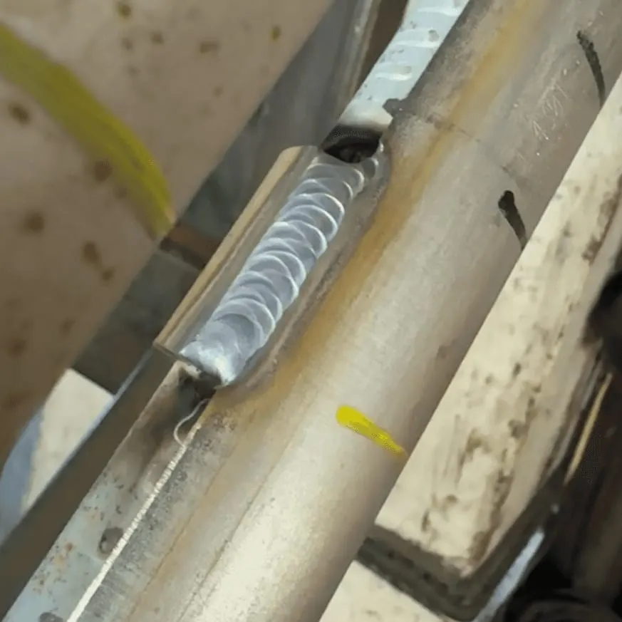 Weld on a tube